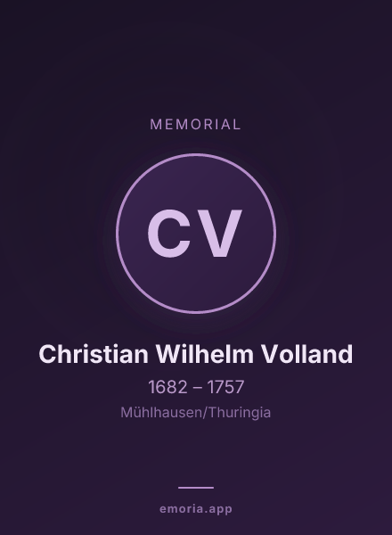 Memorial portrait of Christian Wilhelm Volland