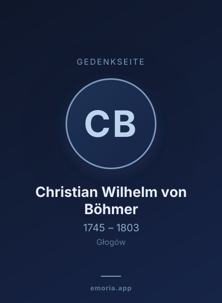 Gedenkportrait von Christian Wilhelm von Böhmer