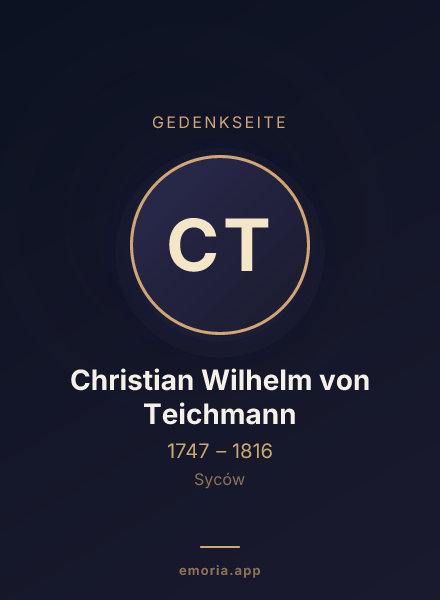 Gedenkportrait von Christian Wilhelm von Teichmann
