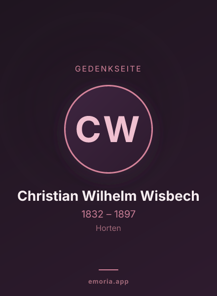 Gedenkportrait von Christian Wilhelm Wisbech