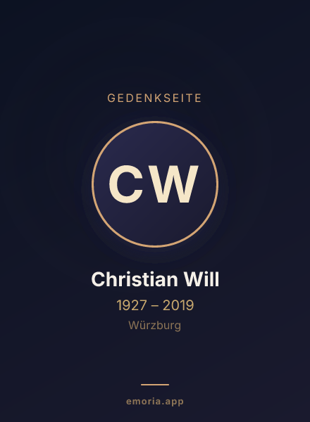 Gedenkportrait von Christian Will