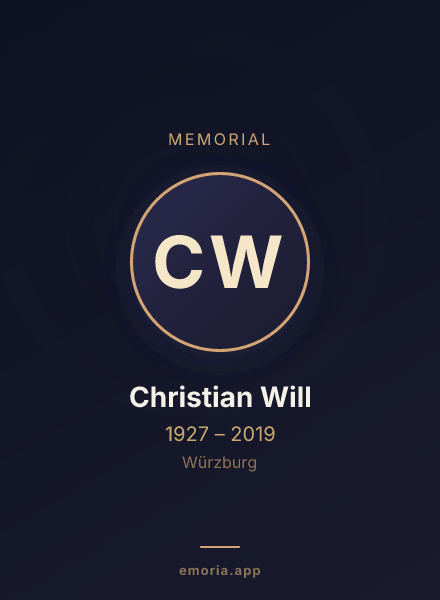 Memorial portrait of Christian Will