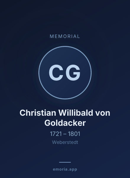 Memorial portrait of Christian Willibald von Goldacker