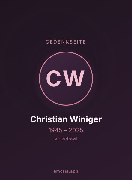 Gedenkportrait von Christian Winiger