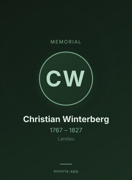 Memorial portrait of Christian Winterberg