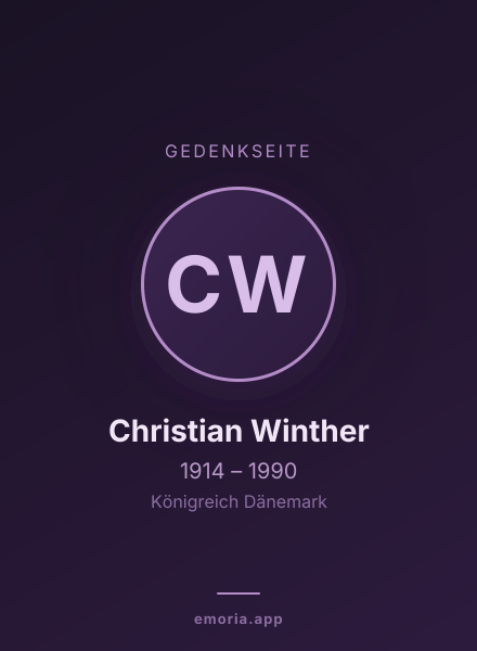 Gedenkportrait von Christian Winther