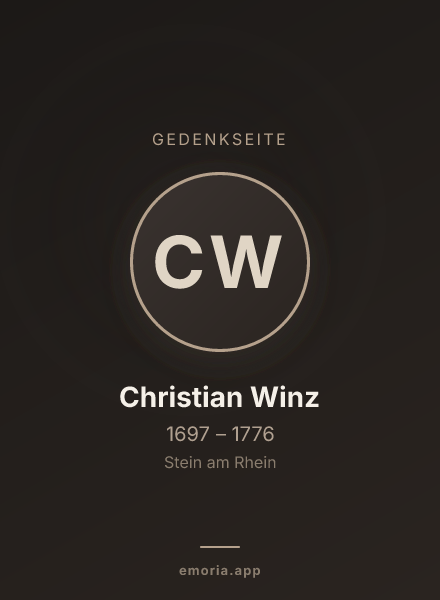 Gedenkportrait von Christian Winz