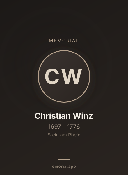 Memorial portrait of Christian Winz