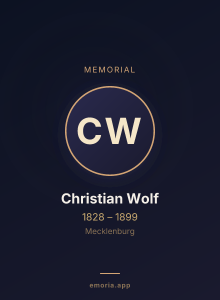 Memorial portrait of Christian Wolf