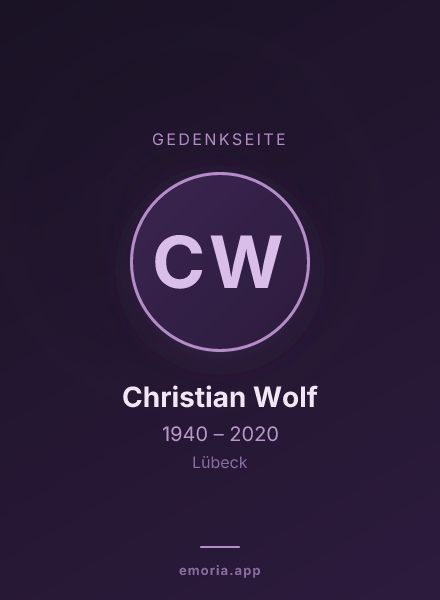 Gedenkportrait von Christian Wolf