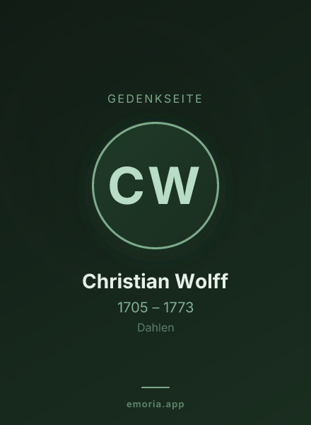 Gedenkportrait von Christian Wolff