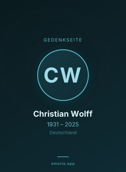 Gedenkportrait von Christian Wolff