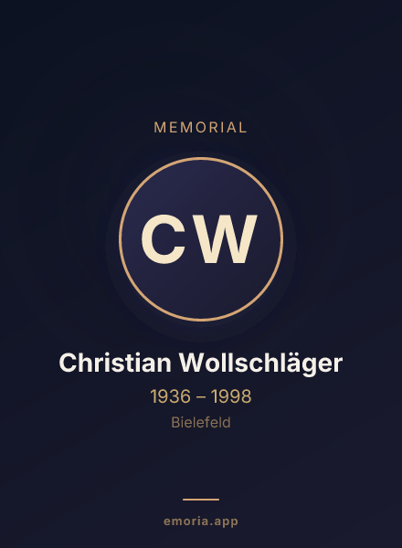 Memorial portrait of Christian Wollschläger