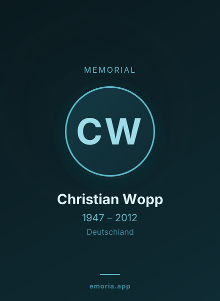 Memorial portrait of Christian Wopp