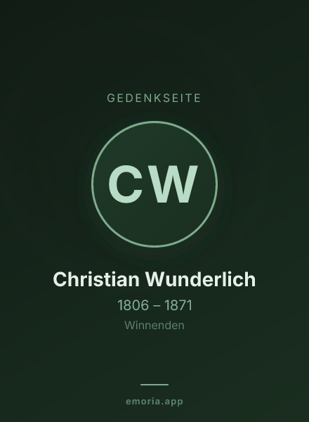Gedenkportrait von Christian Wunderlich