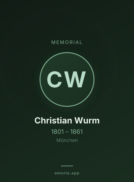 Memorial portrait of Christian Wurm