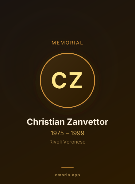 Memorial portrait of Christian Zanvettor