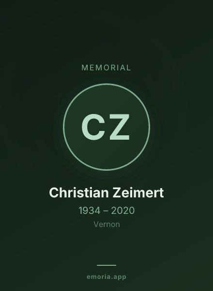 Memorial portrait of Christian Zeimert