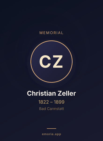 Memorial portrait of Christian Zeller