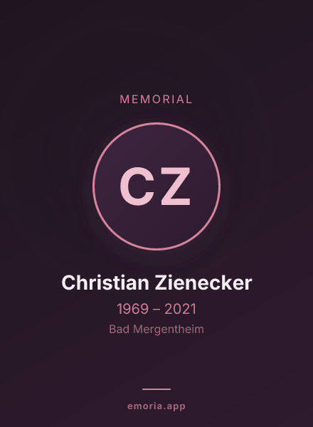 Memorial portrait of Christian Zienecker
