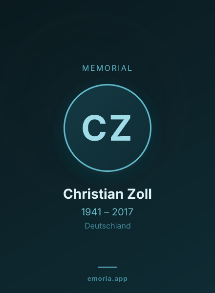 Memorial portrait of Christian Zoll