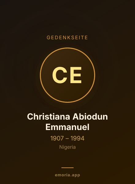 Gedenkportrait von Christiana Abiodun Emmanuel