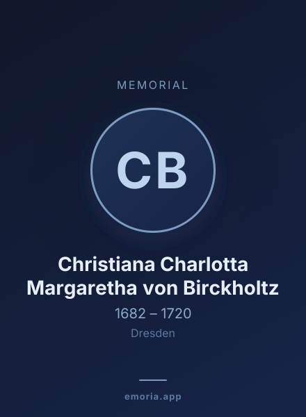 Memorial portrait of Christiana Charlotta Margaretha von Birckholtz