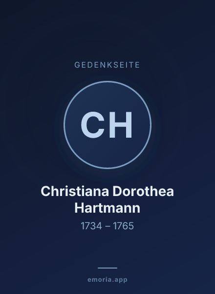 Gedenkportrait von Christiana Dorothea Hartmann