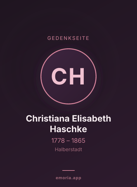 Gedenkportrait von Christiana Elisabeth Haschke