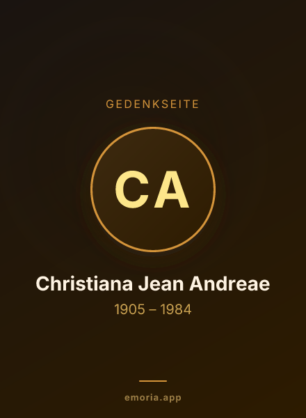Gedenkportrait von Christiana Jean Andreae