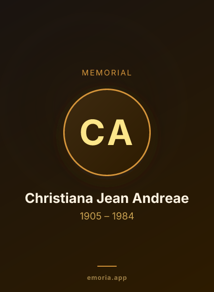 Memorial portrait of Christiana Jean Andreae