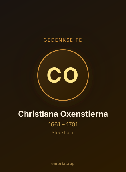 Gedenkportrait von Christiana Oxenstierna
