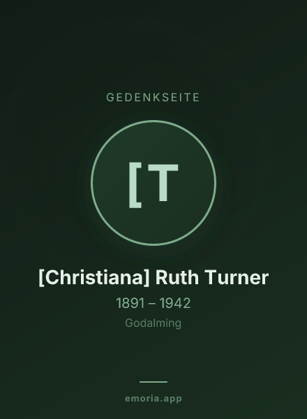 Gedenkportrait von [Christiana] Ruth Turner