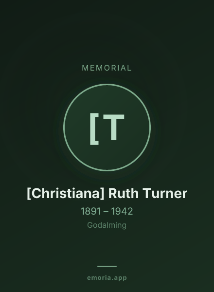 Memorial portrait of [Christiana] Ruth Turner