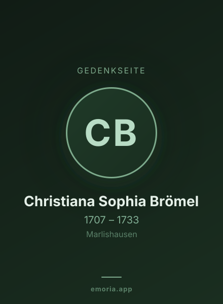 Gedenkportrait von Christiana Sophia Brömel