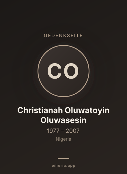 Gedenkportrait von Christianah Oluwatoyin Oluwasesin