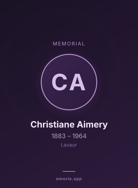 Memorial portrait of Christiane Aimery