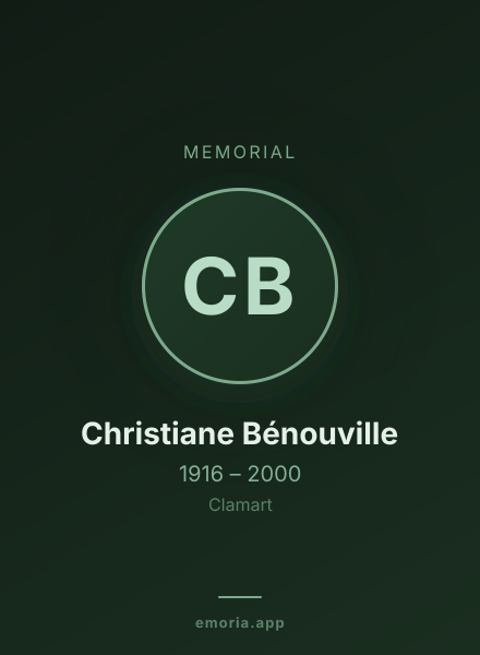 Memorial portrait of Christiane Bénouville