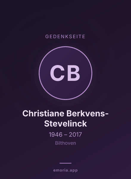 Gedenkportrait von Christiane Berkvens-Stevelinck