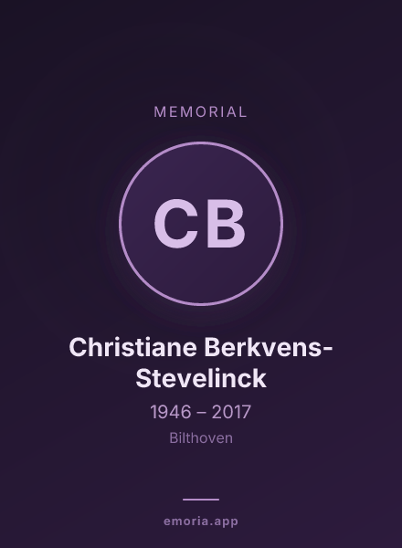 Memorial portrait of Christiane Berkvens-Stevelinck