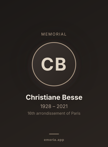 Memorial portrait of Christiane Besse