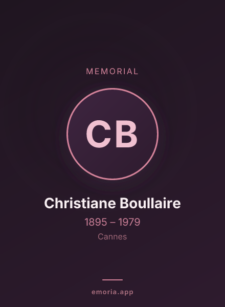 Memorial portrait of Christiane Boullaire