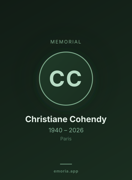 Memorial portrait of Christiane Cohendy