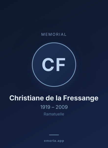 Memorial portrait of Christiane de la Fressange