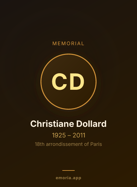 Memorial portrait of Christiane Dollard
