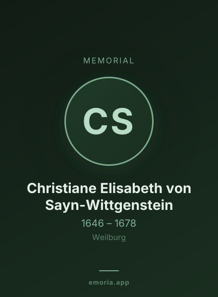 Memorial portrait of Christiane Elisabeth von Sayn-Wittgenstein