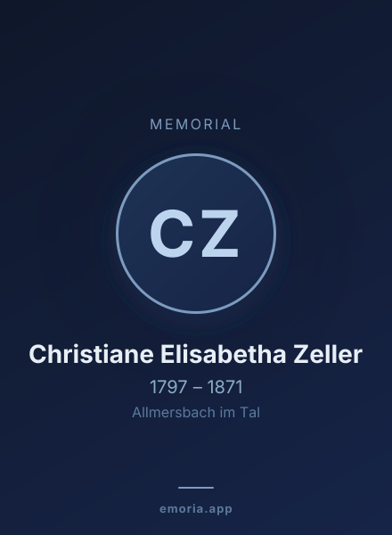 Memorial portrait of Christiane Elisabetha Zeller