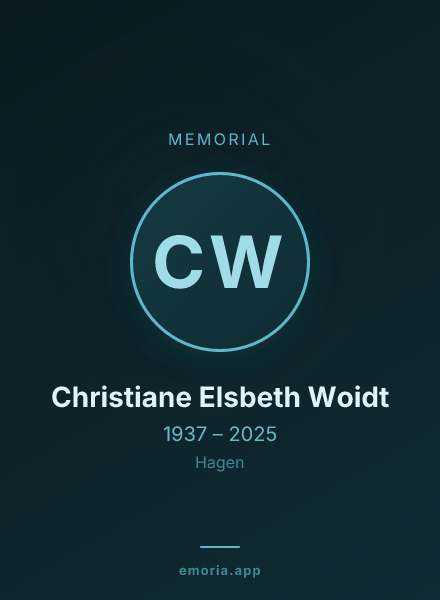 Memorial portrait of Christiane Elsbeth Woidt