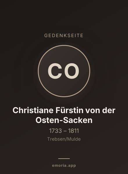 Gedenkportrait von Christiane Fürstin von der Osten-Sacken