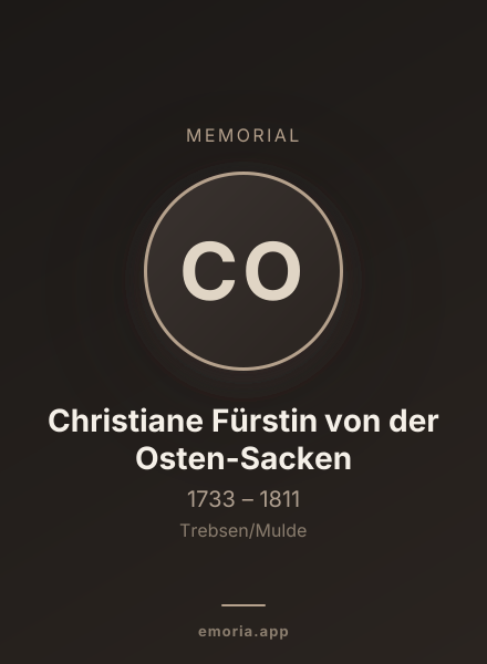 Memorial portrait of Christiane Fürstin von der Osten-Sacken